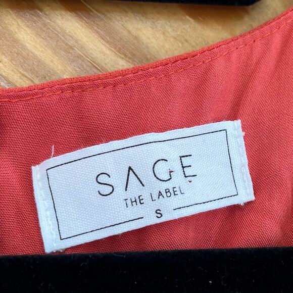 SAGE The Label Mini Dress Smocked Ruffle Orange - Picture 6 of 6